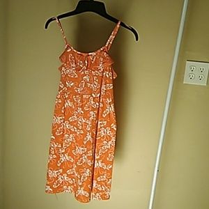 Faded Glory orange butterfly dress with ruffle top